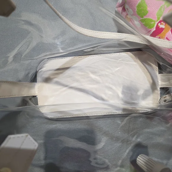 Spartina 449 Pink & White Floral Birdcage Tote EXCELLENT Cond L:13 H:10 - Picture 11 of 13